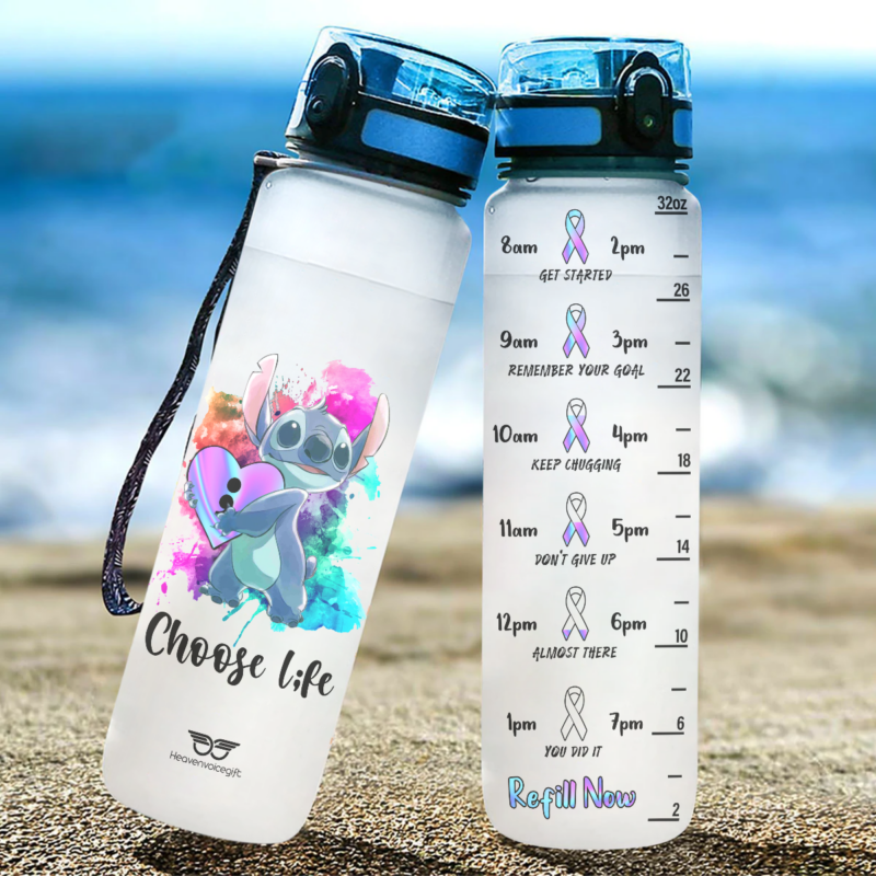 BEST Stitch Suicide Awareness Choose Life Water Tracker Bottle2