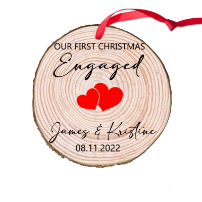 Custom Memorial Ornament: Our First Christmas Engaged Orm040