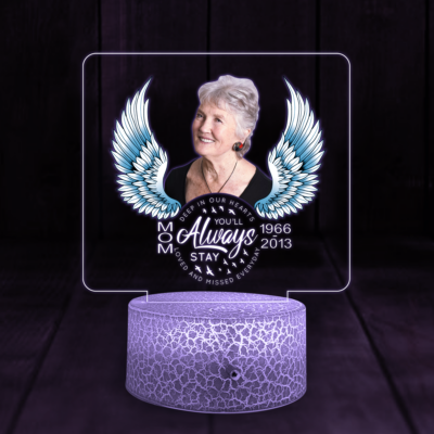 Custom Memory Led 7 Colors Light Night: Deep in Our Hearts You’ll Alway Stay Love and Missed Everyday