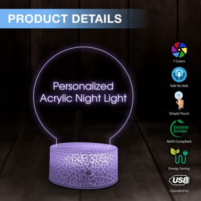 Custom Memory Led 7 Colors Light Night: Always on My Mind Forever in My Heart